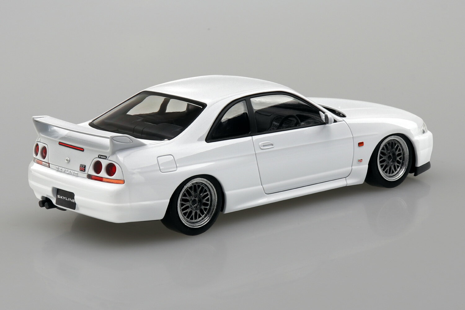 アオシマ プラモデル 1/32 楽プラ スナップキット No.21CU-WE ニッサン R33スカイラインGT-R カスタムホイール ホワイト