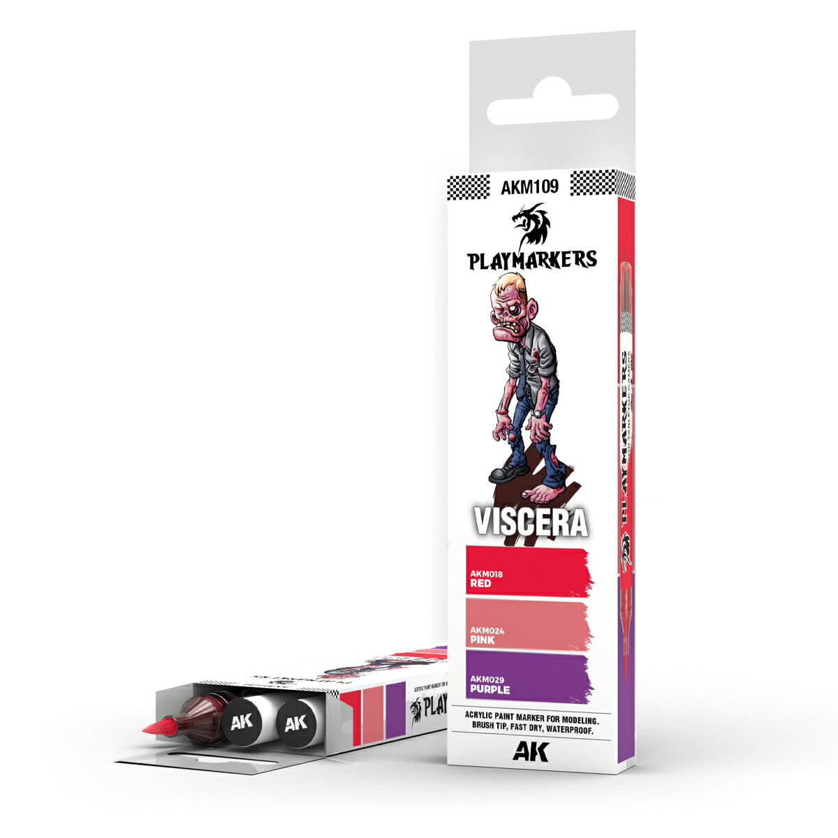 Rakuten - AKインタラクティブ 水性アクリル筆ペン プレイマーカー ヴィセラ(血のり)3色セット AKM109