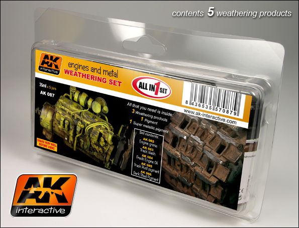 AKインタラクティブ ウェザリング塗料 機械・金属ウェザリングセット AK00087