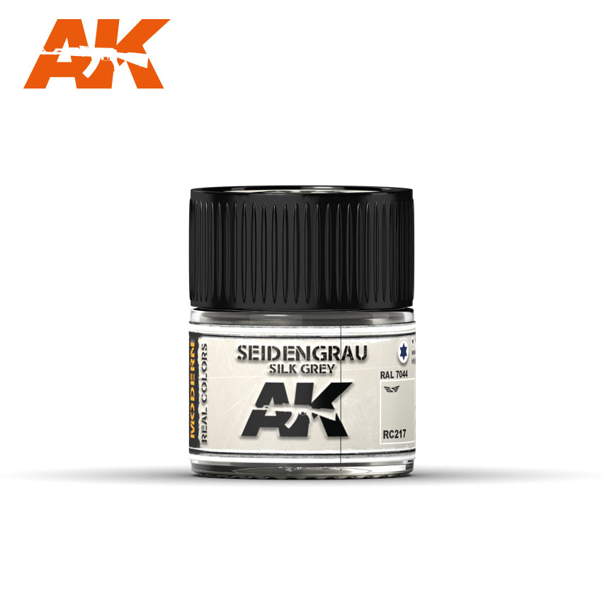 AKインタラクティブ ラッカー系アクリル塗料 AKリアルカラー ザイデングラウ シルクグレイ RAL7044 RC217
