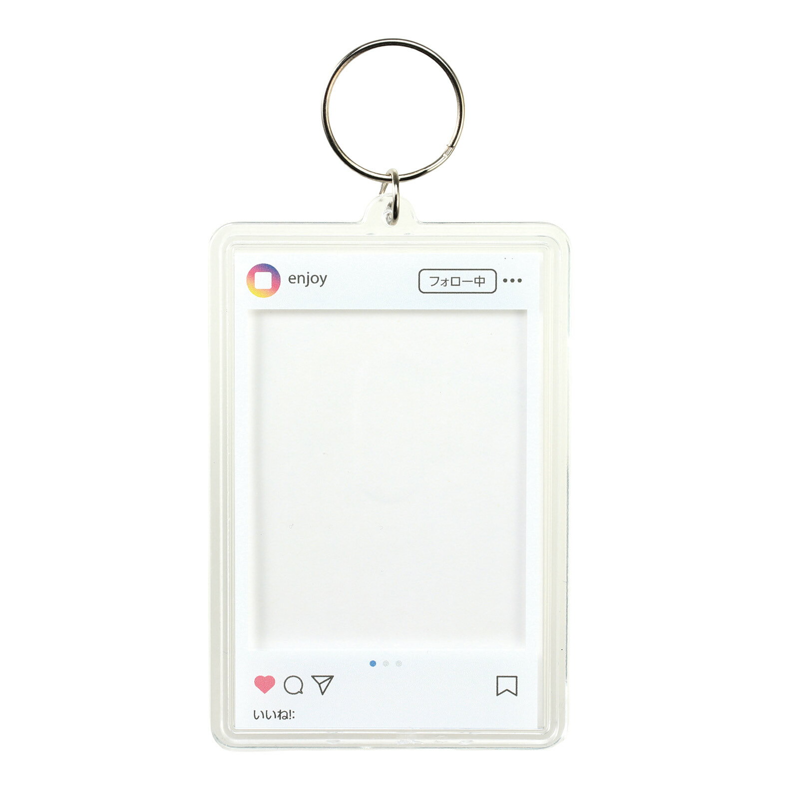Rakuten - アーテック ワンタッチクリアキーホルダー インスタ風(ホワイト) No.147409