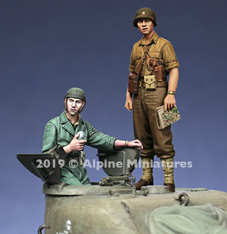 アルパインミニチュア 1/35 WWII アメリカ陸軍 暑さで腕捲りした夏場の米戦車兵セ...
