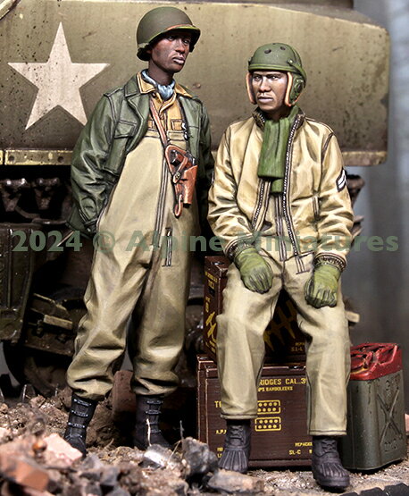 アルパインミニチュア 1/35 WWII アメリカ陸軍 第761戦車大隊戦車兵セット 2体セット レジン製フィギュア AM35320