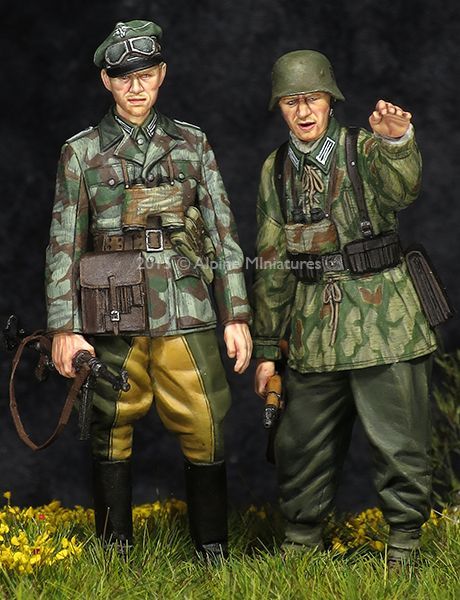 アルパインミニチュア 1/35 WWII ドイツ 擲弾兵 スプリンター迷彩服 2体セット レジン製フィギュア AM35195