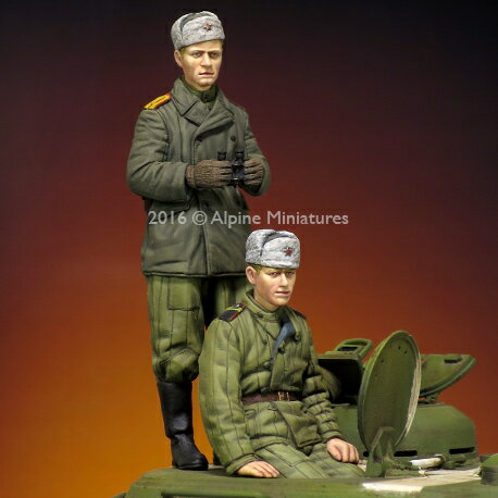 アルパインミニチュア 1/35 WWII ソビエト軍戦車兵 防寒コート テログレイカ 2体セット レジン製フィギュア AM35216