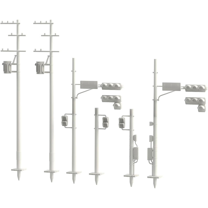【8月発売予定】PLUM 1/80 プラモデル 交通信号機・電柱セット MS103