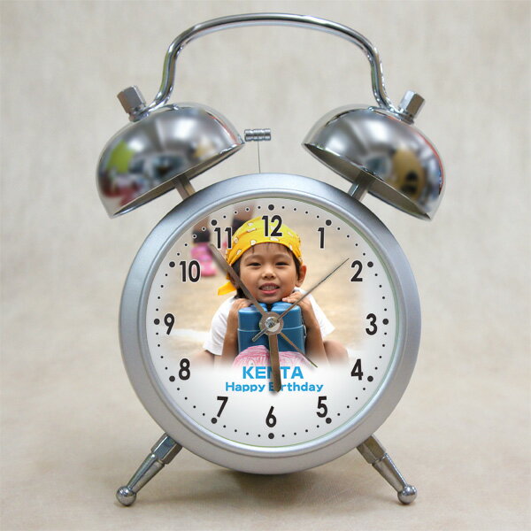 【オリジナル時計】「ツインベル型 目覚まし時計 MY写真タイプ」/お誕生日・内祝い・出産内祝い・結婚内祝い・贈り物・新築祝い・引越祝い【RCP】