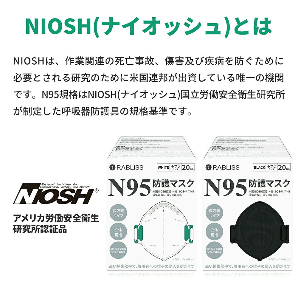 【家庭用・職場用に最適！】N95マスク 医療用 マスク 不織布N95 米国 マスク 4層 不織布マスク 20枚入 40枚入 n95 マスク 耳掛け パステルマスク 旅行 携帯に便利 防塵 通気 ウイルス 飛沫対策 ホワイト プラック 正規品 粉塵 飛沫感染防止 感染予防 折りたたみ式 防護マスク starlighting-10000417 星明ショップ サンプル画像3