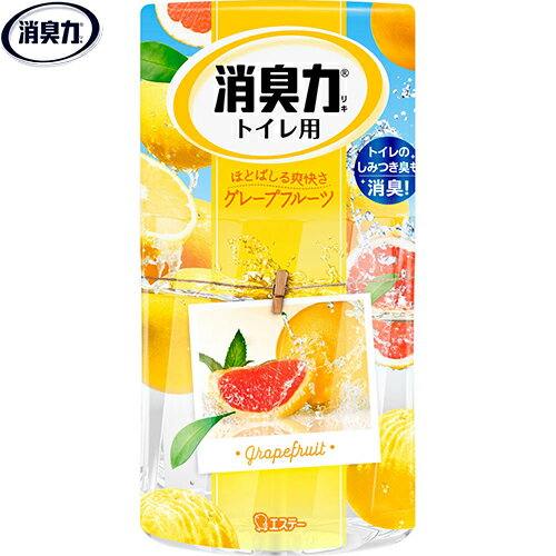 トイレの消臭力 すっきりグレープフルーツの香り 400mL ＊エステー/ナノパウダー配合/素早く強力に空間消臭/ナノレベルの孔(あな)を持つ、悪臭を吸着する消臭剤/消臭された空間に香りが広がる/香りや効果の強さが調節できる/効果は2～3ヵ月持続/消臭力 トイレ 芳香剤 消臭剤