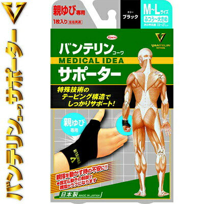 バンテリンコーワ サポーター 親ゆび専用 ブラック ふつう-大きめ M-Lサイズ 1枚 *興和新薬/ バンテリンコーワ サポーター 親ゆび専用 ブラック ふつう-大きめ M-Lサイズ 1枚 *興和新薬/