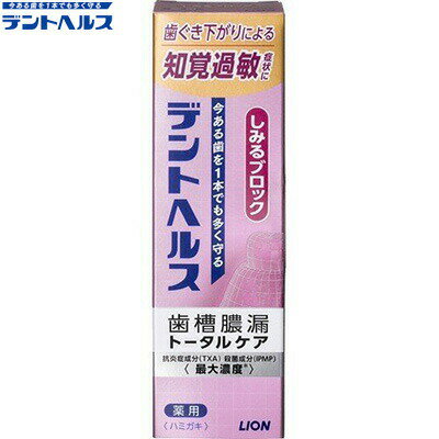 デントヘルス 薬用ハミガキ しみるブロック 85g ＊医薬部外品 ライオン デントヘルス オーラルケア デンタルケア 虫歯予防 歯みがき 歯磨き 歯磨き粉