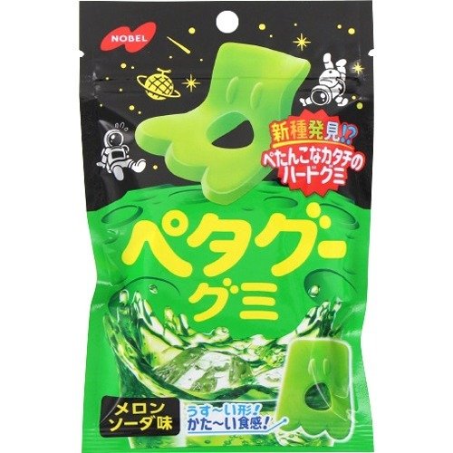 ペタグーグミ メロンソーダ 50g×72個セット ＊ノーベル製菓/うすくてかたい/噛みごたえのある食感がクセになる/新感覚ぺたんこハードグミ/ノーベル製菓/お菓子 ガム グミ ソフトキャンディ