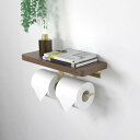 ¥7.1限定P10!/トイレットペーパーホルダー 1連 2連 ダブル おしゃれ アンティークトイレ 収納 木製 トイレットペーパー トイレ 収納 おしゃれ シングル 木製 棚付き