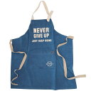 アンドパッカブル メッセージ エプロン オシャレ収納 80×80cm NEVER GIVE UP ブルー 66463