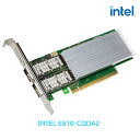INTEL E810-CQDA2 QSFP28 100GbE PCIe 4.0x16 デュアルポート イーサネット ネットワーク アダプター トール&ショートブ...