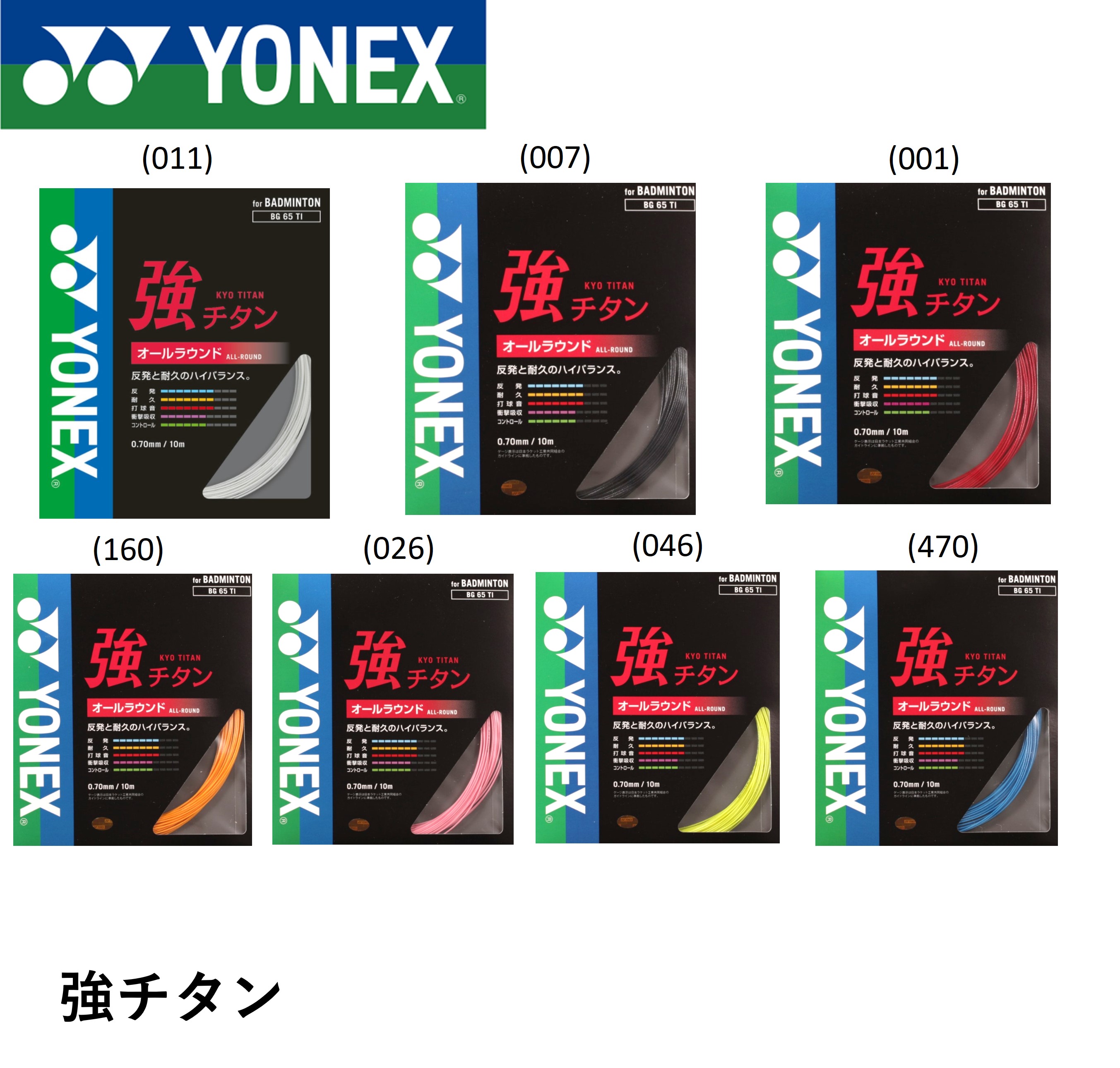 ヨネックス YONEX バドミントンストリング　ガット キョウチタン BG65TI バドミントン