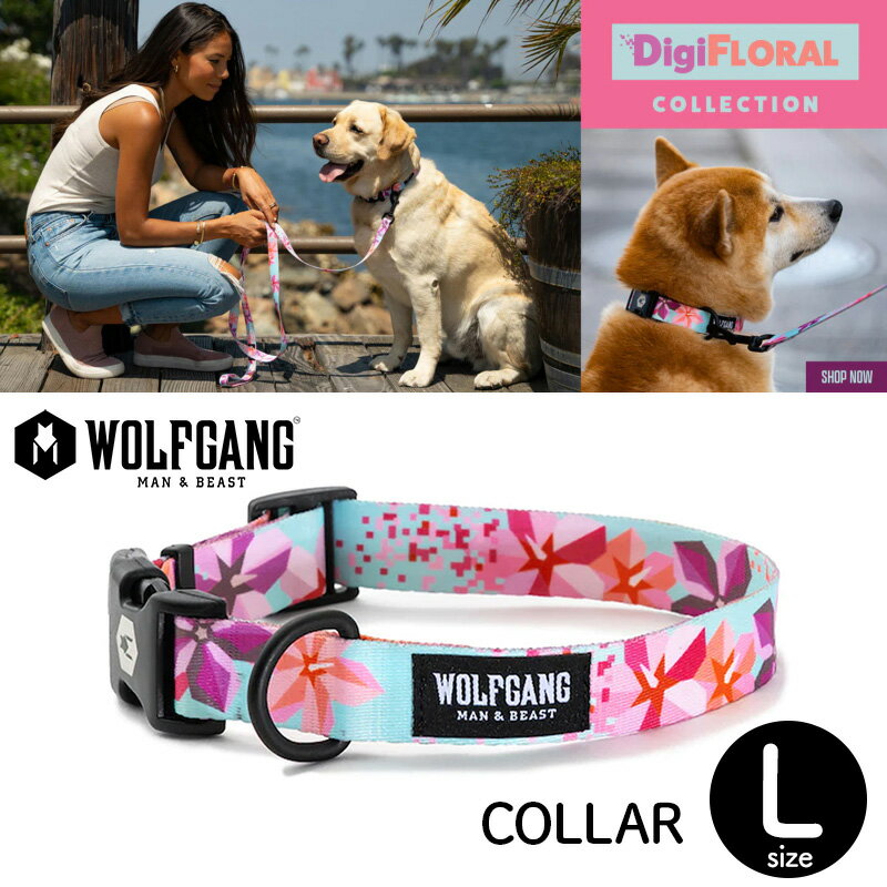 犬 首輪 ウルフギャング WOLFGANG DigiFloral Collar COLLAR（L size 首周り：45～66cm）WOLFGANG MAN & BEAST アメリカンメイド クロネコゆうパケット対応 サイズ交換可能