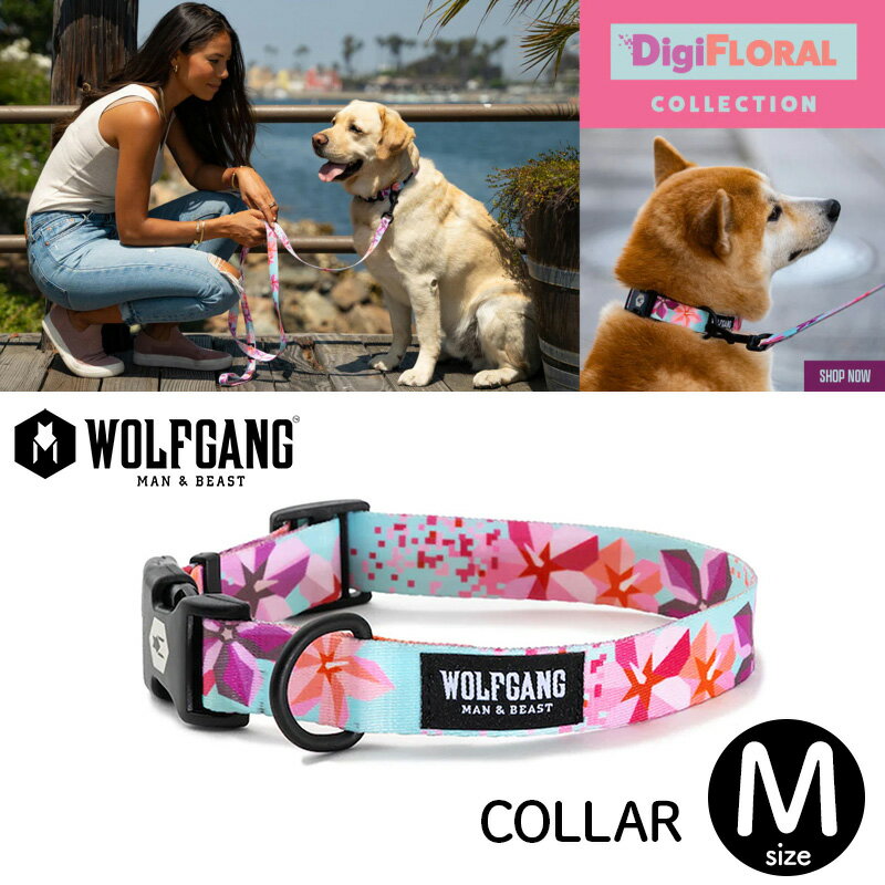 犬 首輪 ウルフギャング WOLFGANG DigiFloral Collar COLLAR（M size 首周り：30～45cm）WOLFGANG MAN & BEAST アメリカンメイド クロネコゆうパケット対応 サイズ交換可能