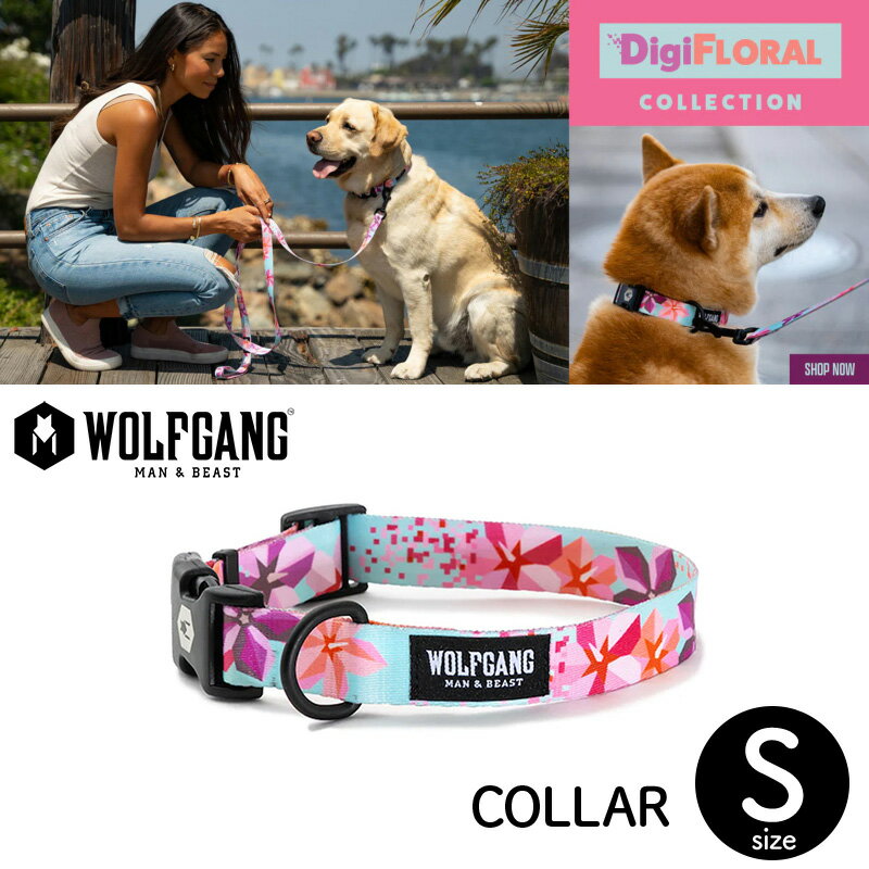 犬 首輪 ウルフギャング WOLFGANG DigiFloral Collar COLLAR（S size 首周り：20～30cm）WOLFGANG MAN & BEAST アメリカンメイド クロネコゆうパケット対応 サイズ交換可能