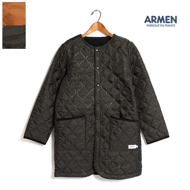 アーメン ☆レディース/ARMEN/アーメン/NAM1651/ナイロン×フリースノーカラーコート【SALE】【20%OFF】