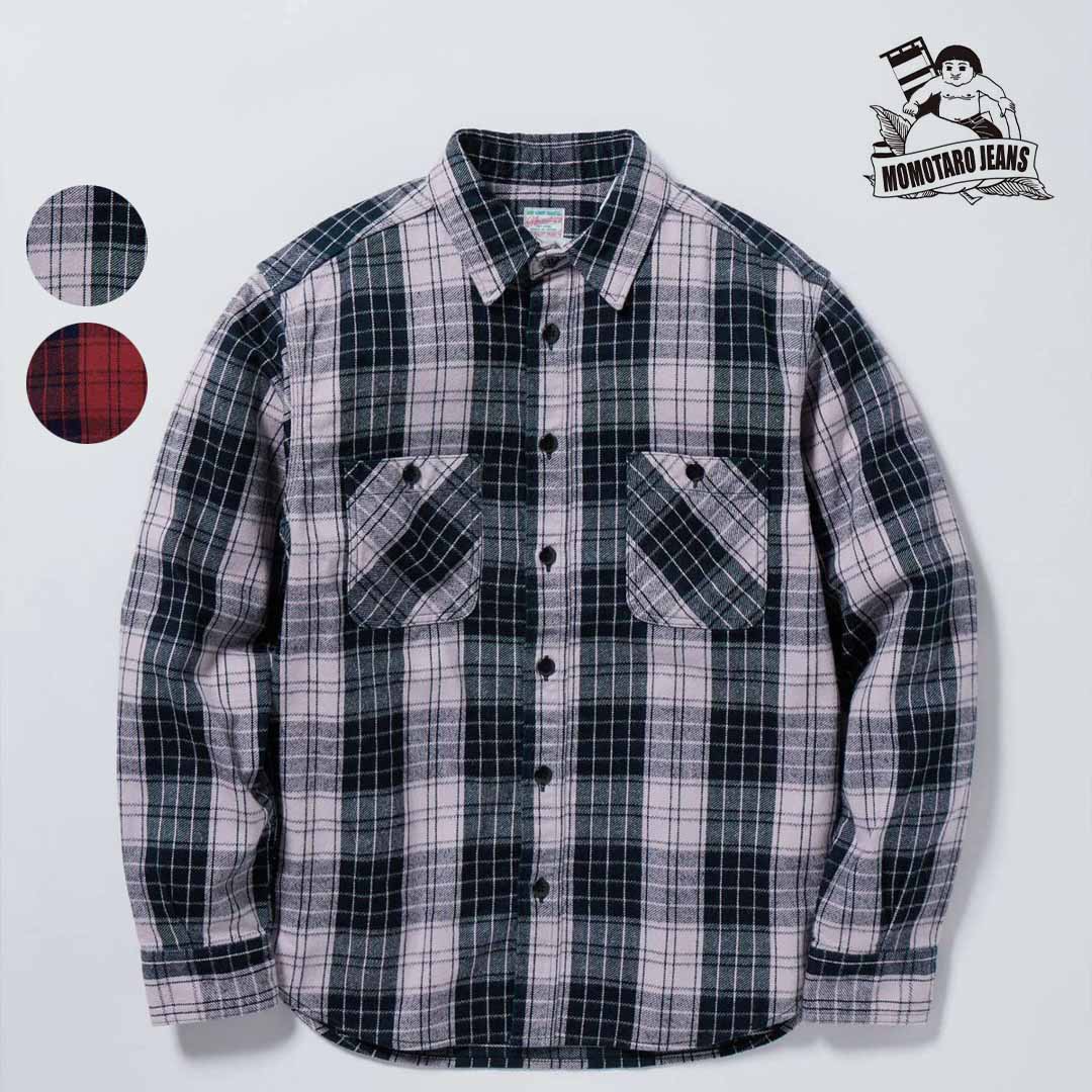 ☆【父の日ギフト】メンズ/MOMOTARO JEANS/桃太郎ジーンズ/ORIGINAL TWILL CHECK SHIRT/オリジナルツイルチェックシャツ/品番:MXLS1002【SALE】【20%OFF】