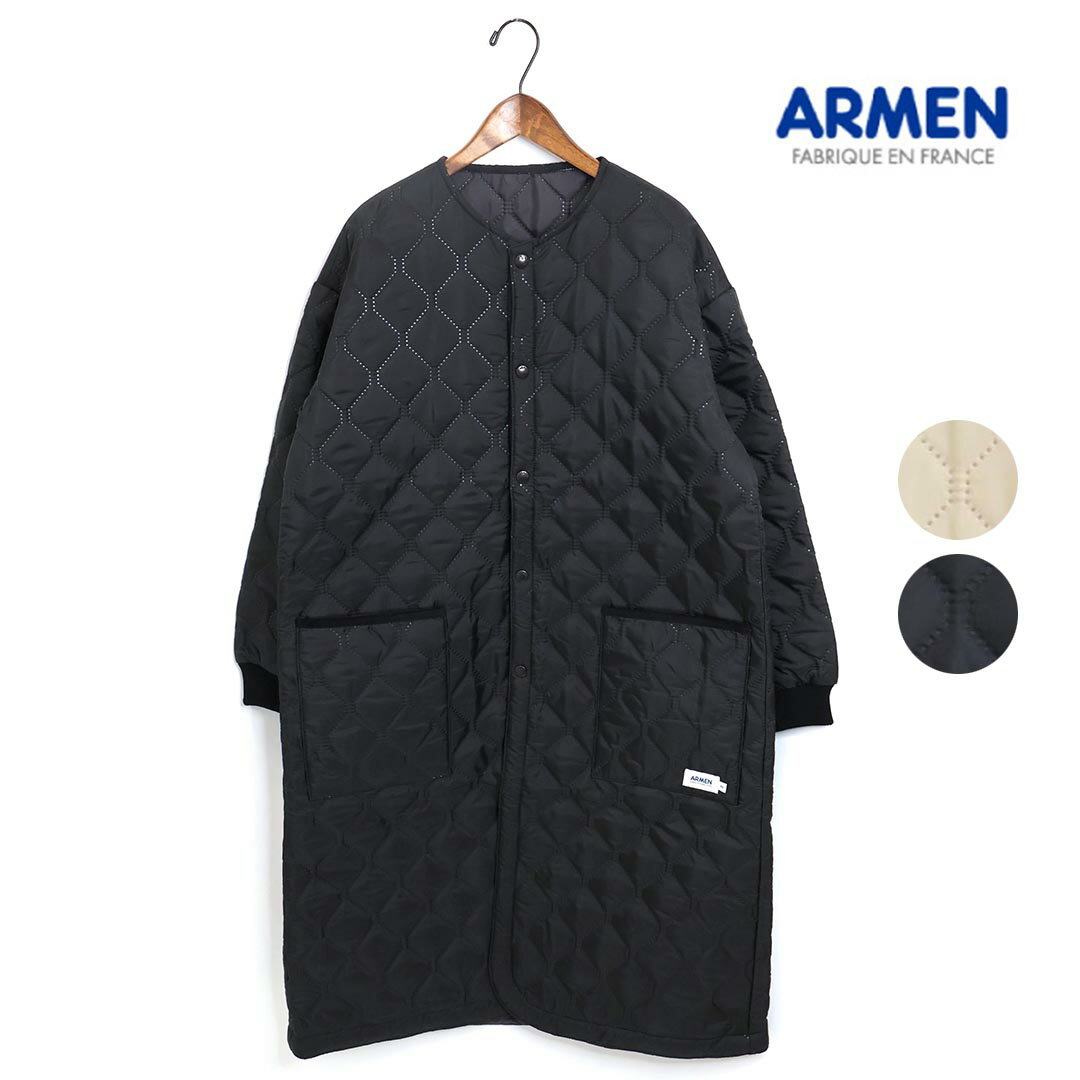 アーメン ☆レディース/ARMEN/アーメン/キルティングオーバーサイズリベットカフノーカラーコート/品番：NAM2251PP【SALE】【20%OFF】