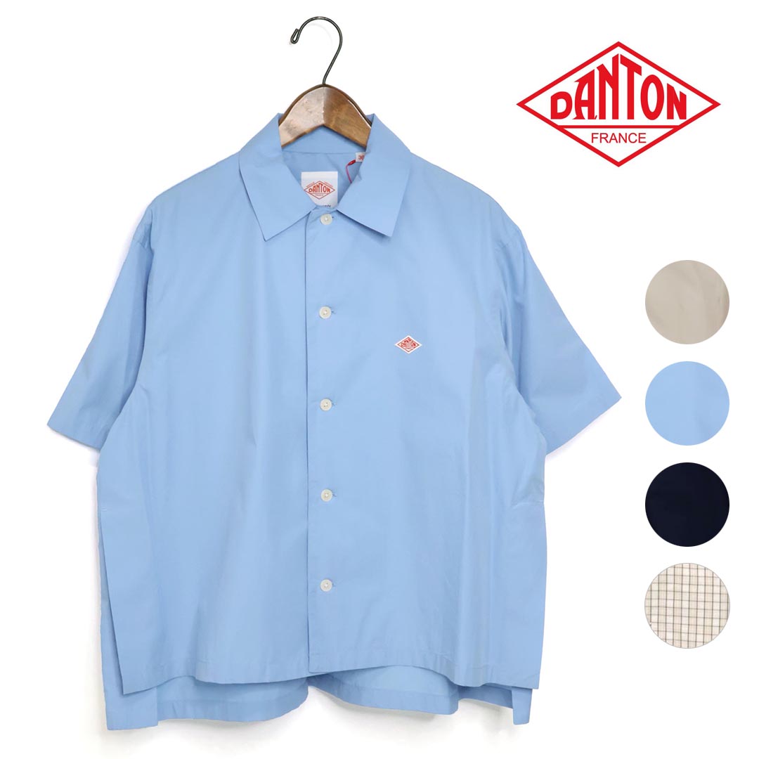 *レディース DANTON ダントン コットン サイドスリット半袖シャツ 品番：DT-B0223CP