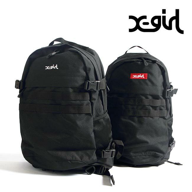 【クーポン対象！9/4PM20時〜9/11AM1:59】グッズ/X-girl/エックスガール/MILLS LOGO ADVENTURE DAYPACK/バックパック/リュック/ボックスロゴ/品番：105215053001