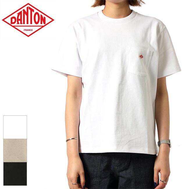 *レディース/DANTON/ダントン/コットンポケットTシャツ/半袖/品番：JD-9041【1枚までメール便配送のみ】