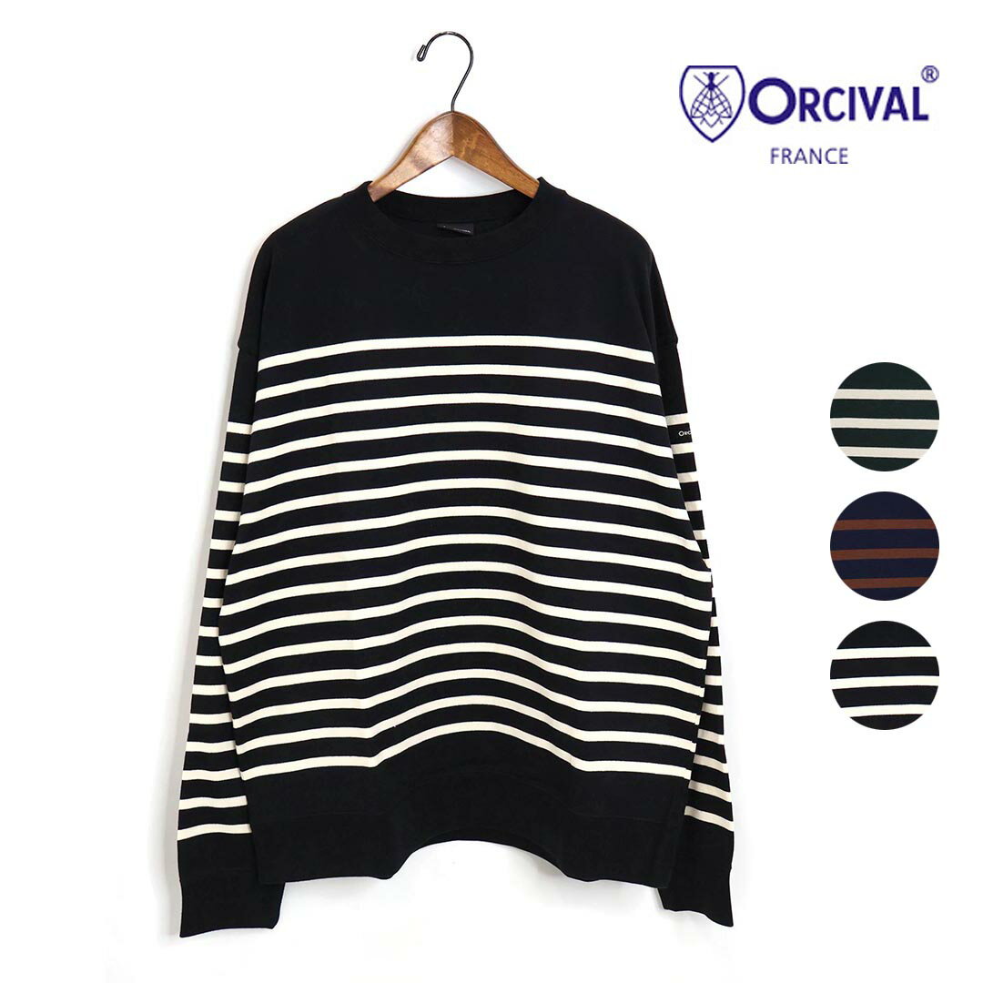 ☆メンズ/レディース/ORCIVAL/オーシバル/オーチバル/パネルボーダーカットソー/品番：OR-C0283PNB