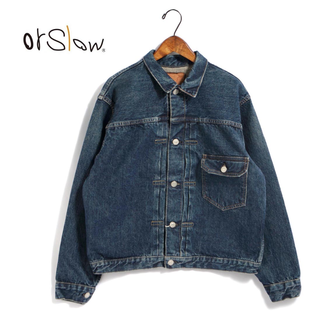 メンズ/orSlow/オアスロウ/TYPE1 PLEATED FRONT BLOUSE VINTAGE WASH/ヴィンテージウォッシュ 1st デニムジャケット/品番：03-6011