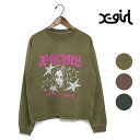 レディース X-girl エックスガール STAR AND FACE LOGO FADED L/S TEE スター&フェイス ロゴ フェード 長袖 Tシャツ 品番:105251011007