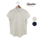 レディース Gymphlex ジムフレックス リネン ポリエステル ボタンダウン 半袖シャツ 品番:GY-B0242LIP