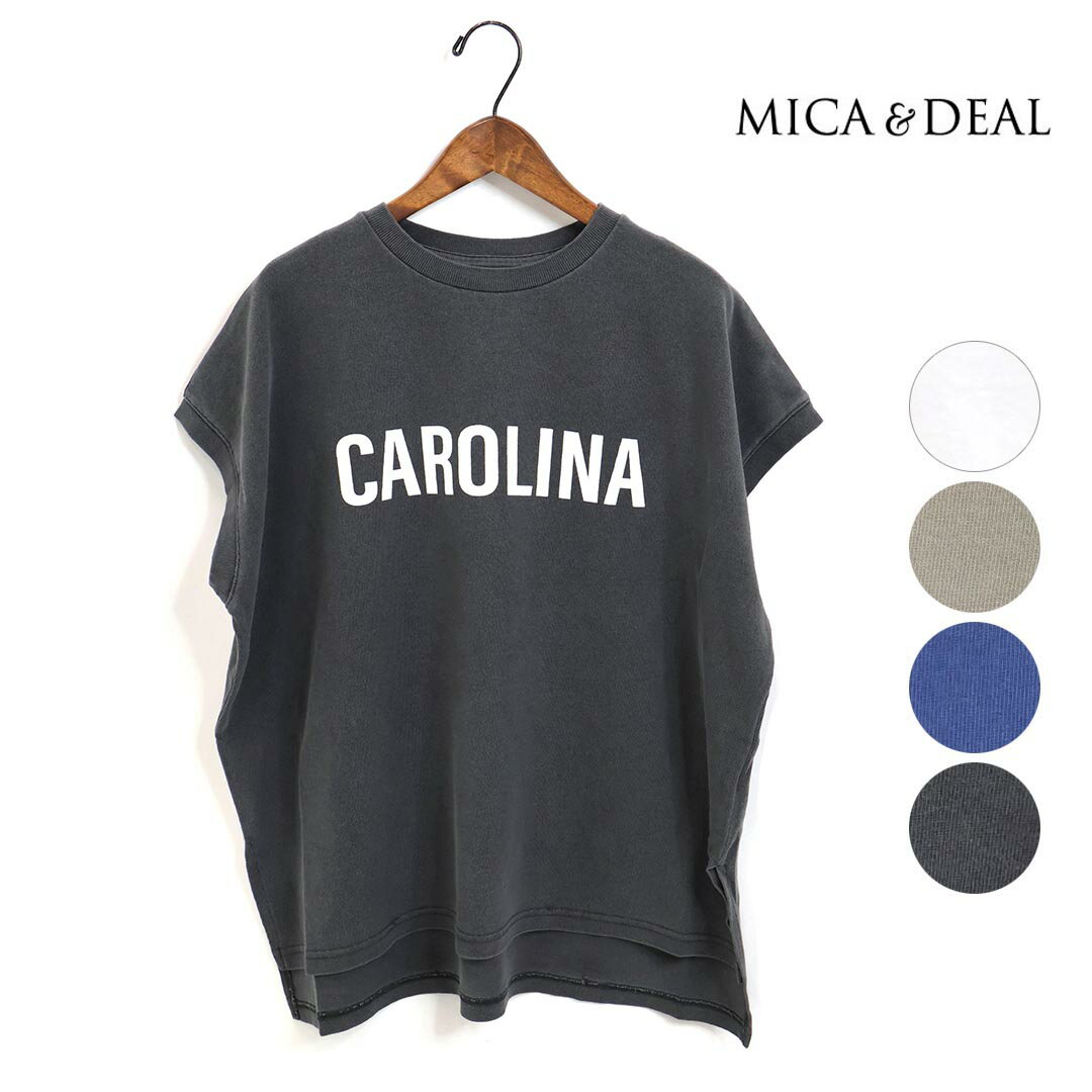 レディース/MICA&DEAL/マイカ＆ディール/"CAROLINA"ロゴピグメントバイオサイドスリットタンクトップ/品番:0124209080