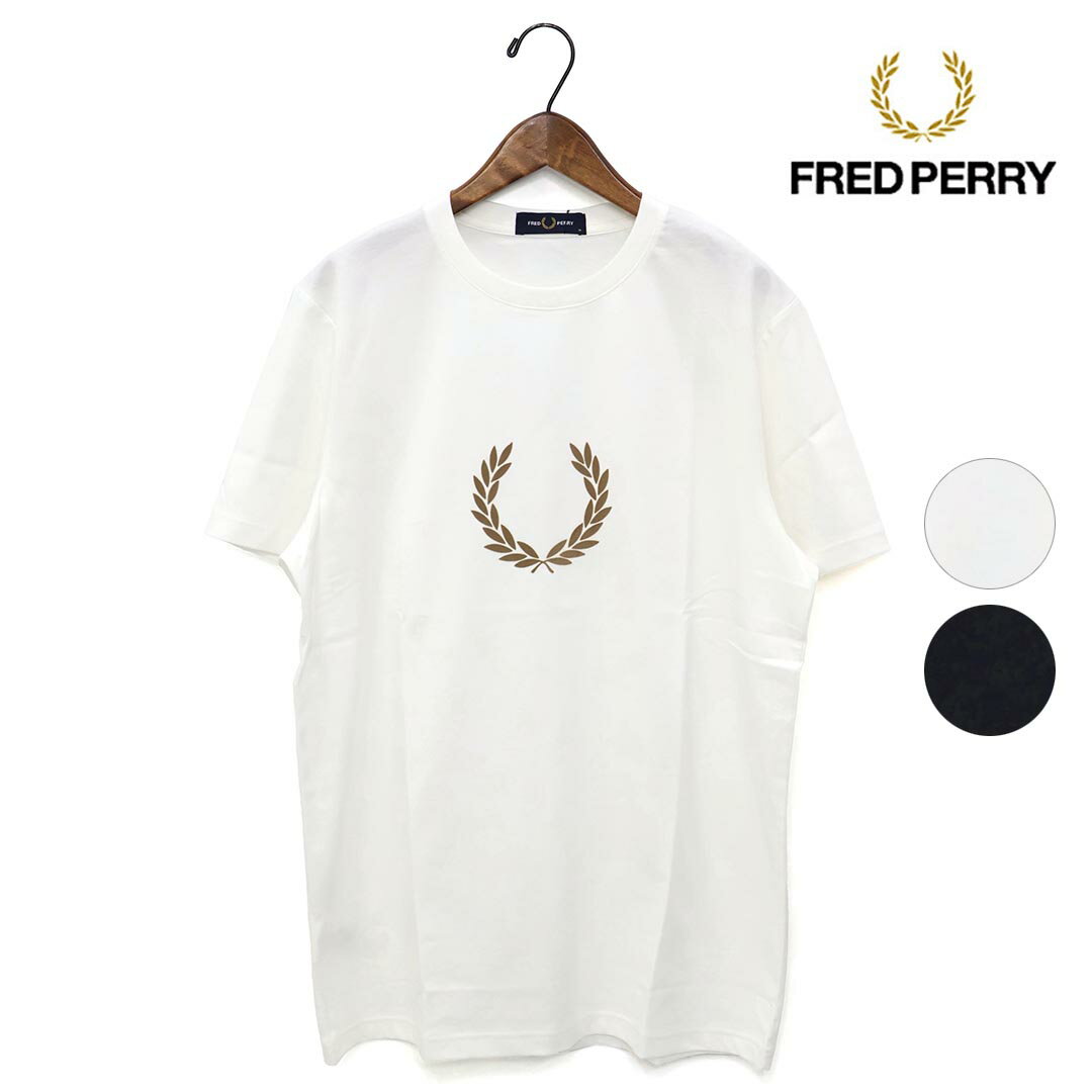 フレッドペリー Tシャツ メンズ 【父の日ギフト】メンズ/FRED PERRY/フレッドペリー/Flocked Laurel Wreath T-Shirt/フロックド ローレル リースTシャツ/品番：M7708【1枚までメール便配送可】