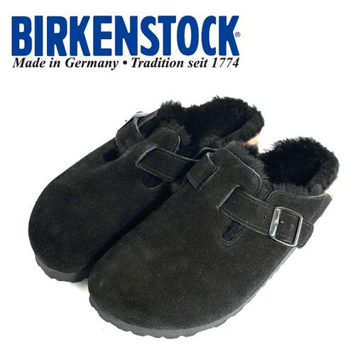 レディース/メンズ/BIRKENSTOCK/ビルケンシュトック/Boston FUR/ボストンファー/品番：259883(幅狭)/259881(幅広)/BLACK