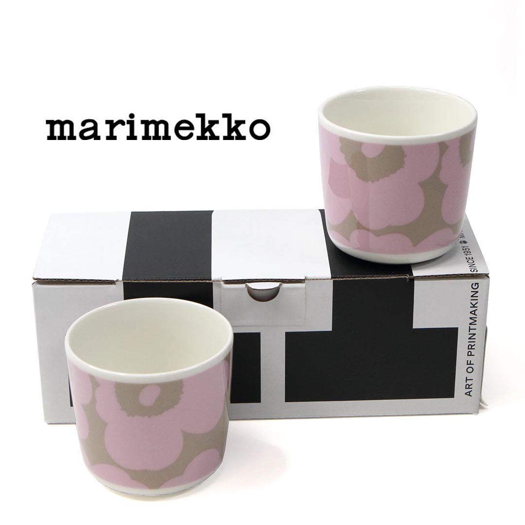 食器/marimekko/マリメッコ/Unikko コーヒーカップセット(ハンドルなし)/2個セット/品番：52239472329【日本限定】【お一人様1点まで】