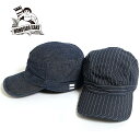 帽子/MOMOTARO JEANS/桃太郎ジーンズ/DENIMWORKCAP/デニムワークキャップ/デニム/ヒッコリー/品番：SJ002/MZCA002