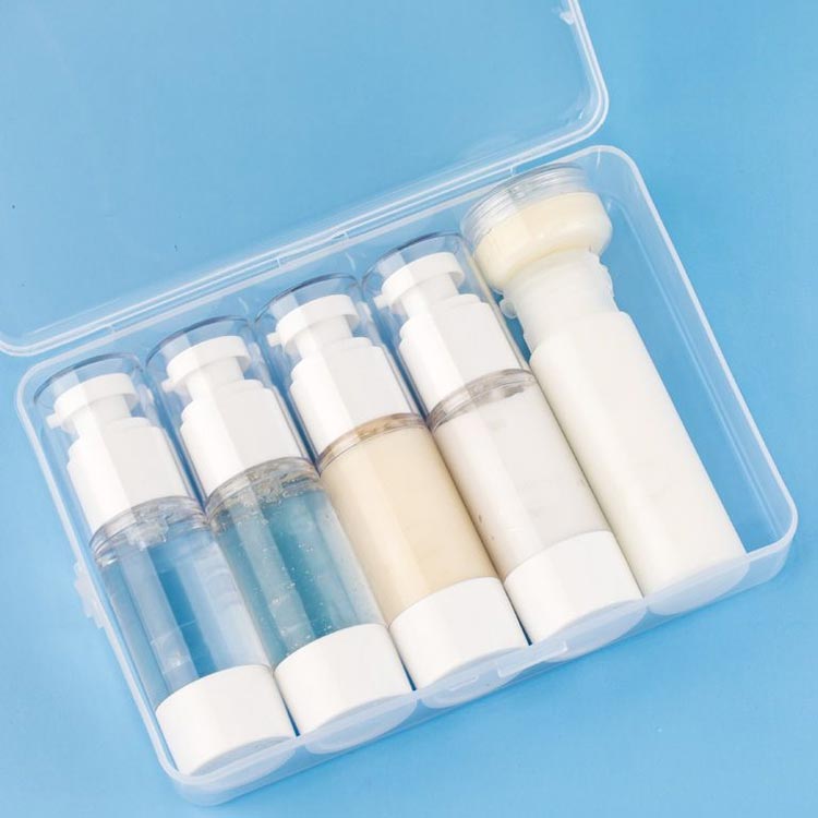真空トラベルボトル 5本セット 容量30ml/50ml 収納ケース付き 詰め替えボトル 小分...