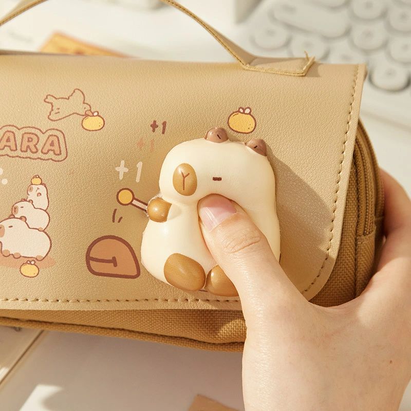 かわいいペンケース 5色 カピバラ パンダ ねこスクイーズ筆箱 ストレス解消 ポンプおもちゃにぎにぎポーチ モチモチ筆記用具 プニプニ文房具 大容量 多機能 高校生 大学生 男の子女の子 小学生 子供 入学前準備 入学祝い startline-10064566 Startline サンプル画像2