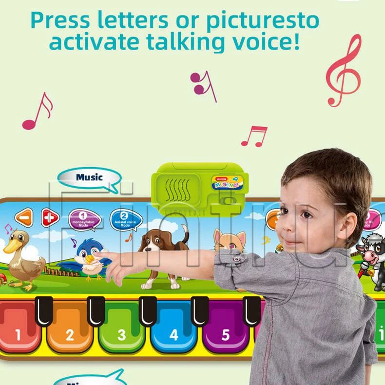 子供 音楽カーペットミュージックマットピアノマット おもちゃ ピアノ 10鍵盤 8種...