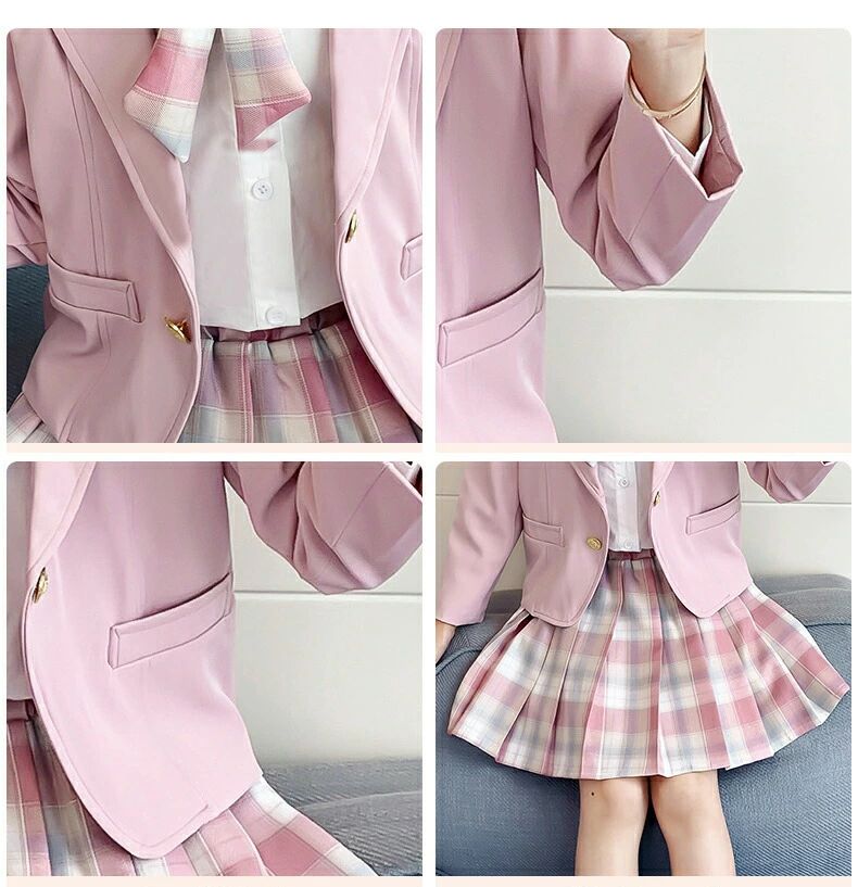 Startlineの卒業式 スーツ 入学式 入園式 女の子 韓国 子供服 卒園式 スーツ ジャケット スカート 3点 セットアップ キッズ フォーマルスーツ 子供スーツ ジュニア かわいい 学院風 卒服 卒業式 発表会 結婚式 七五三 おしゃれ 制服 チアガール キッズダンス衣装｜アングル3