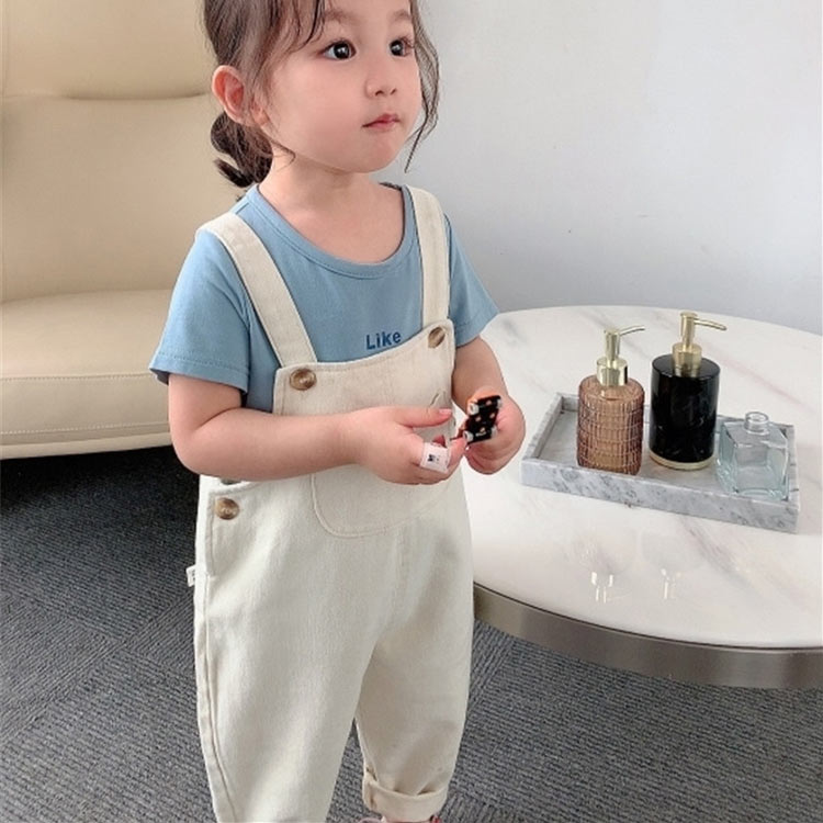 Startlineのキッズ デニム オーバーオール 子供 サロペット デニム 綿 ジーンズ 男の子 女の子 デニムサロペット オールインワン 子供服 ベビー服 秋 冬 春 夏 ジュニア つなぎ 無地 シンプル かわいい おしゃれ 子ども服 こども用 ロングパンツ 80 90 100 110 120 130cm｜アングル2