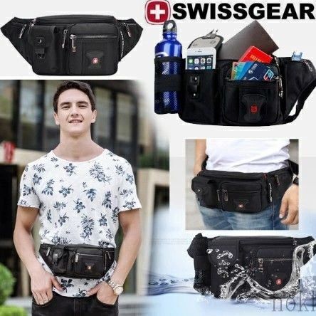 スイスギア SWISSGEAR 小型 旅行 ボディバッグ アウトドアー 軽量 1680D ナイロン レディース メンズ ウエストバッグ