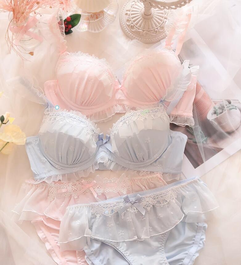 Startlineのブラジャー セットアップ 小胸 ランジェリー ブラ ショーツ 上下セット bra set ワイヤーあり ブラ&ショーツ セット セクシー 薄手 2点セット レースブラセット ショーツセット 谷間ブラ 勝負下着 ブラセット 超盛りブラ 学生 可愛い 少女 通気性 女性 デート 軽い｜アングル2