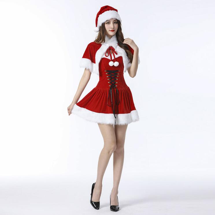 Startlineの大量注文OK ! ワンピース 女性 サンタ衣装 ミニドレス サンタ サンタクロースクリスマス セクシー 情趣下着 コスチューム 衣装 コスプレ衣装 かわいい レディース パーティー衣装 制服 萌え 誘惑 舞台衣装 舞台劇 変装 仮装 ハロウィン 演出服 ミニスカサンタ 大人｜アングル3