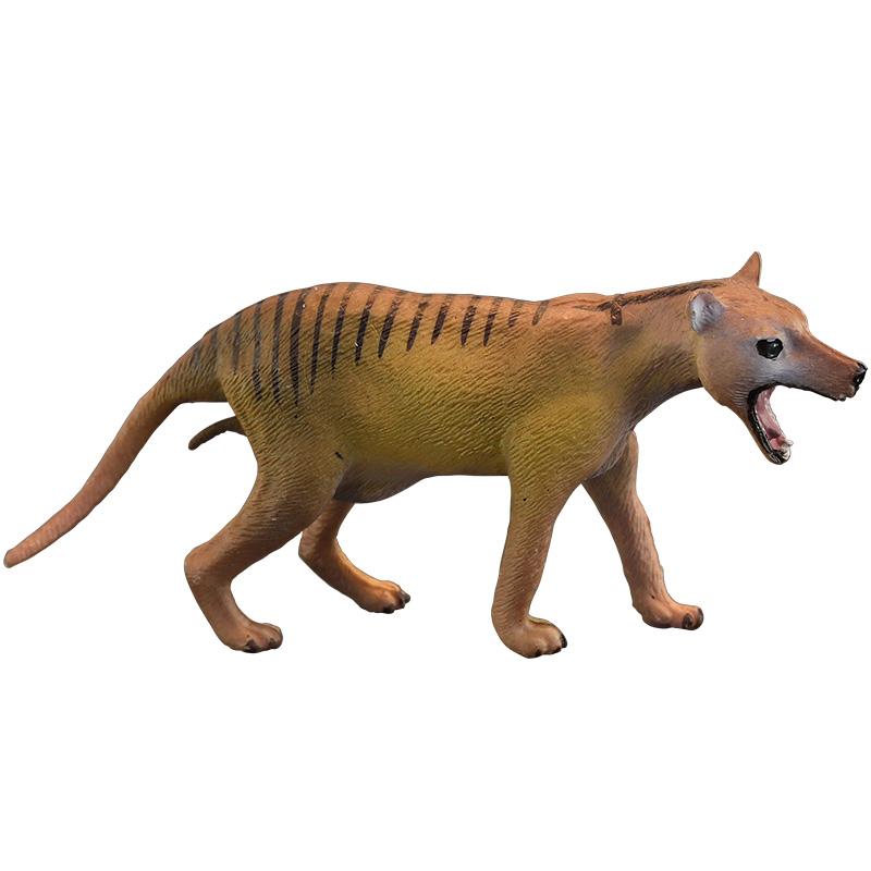 Rakuten - 動物 フィギュア リアル 子供 プレゼント プラスチック 洗える 絶滅 知育玩具 幼児教育 おもちゃ ミニチュア ディスプレイ 置物 装飾 インテリア 雑貨 茶 フクロオオカミ