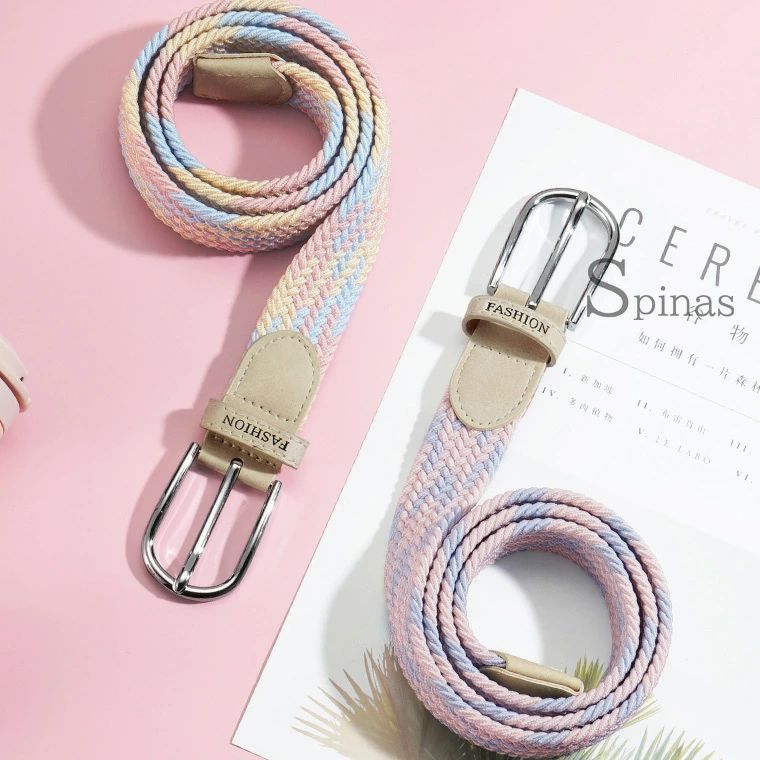 Startlineのパステルカラーの穴なしメッシュベルト 子供用 こども服 子供ベルト 子供用ベルト ストレッチ バックル｜アングル3