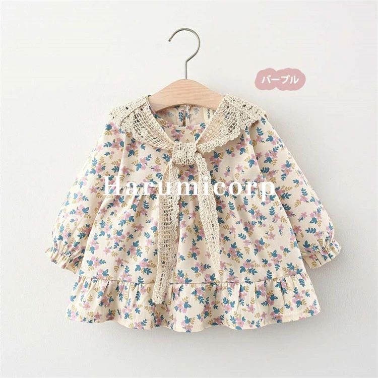 Startlineのワンピース キッズ 春秋 女の子 73〜110cm ベビー服 長袖ワンピース 子供服 花柄ワンピース 結婚式 子ども服 新生児 赤ちゃん おしゃれ かわいい 七五三 入学 入園 保育園 幼稚園 誕生日 出産お祝い プレゼント お姫様 1歳 2歳 3歳｜アングル2