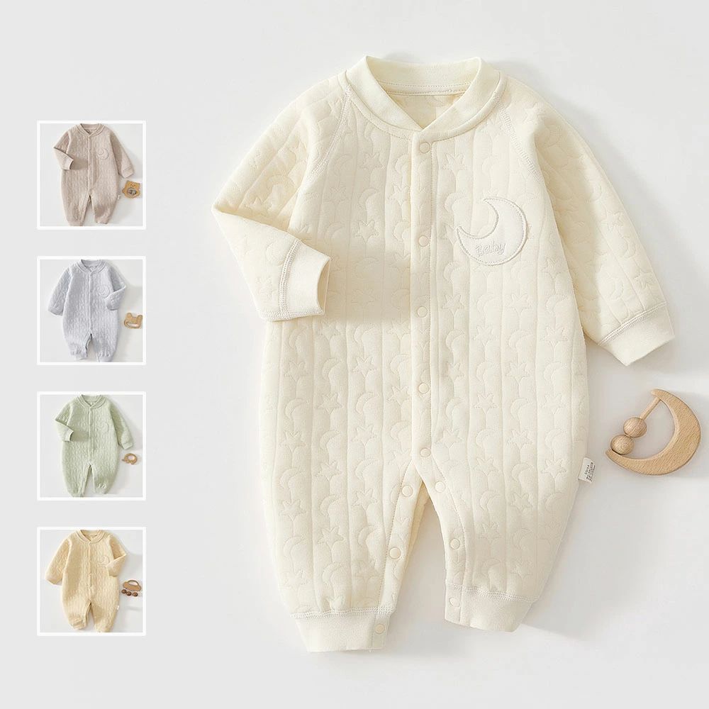 Rakuten - ロンパース 長袖 女の子 男の子 冬 秋冬 ベビー服 ベビー シンプル 前開き 新生児 カバーオール キッズ 退院着 ベビーロンパース おしゃれ 秋 前開き 赤ちゃん 綿 コットン コットン100% 出産祝い プレゼント 子供服 あったか 59 66 73 80 90cm harumicorp